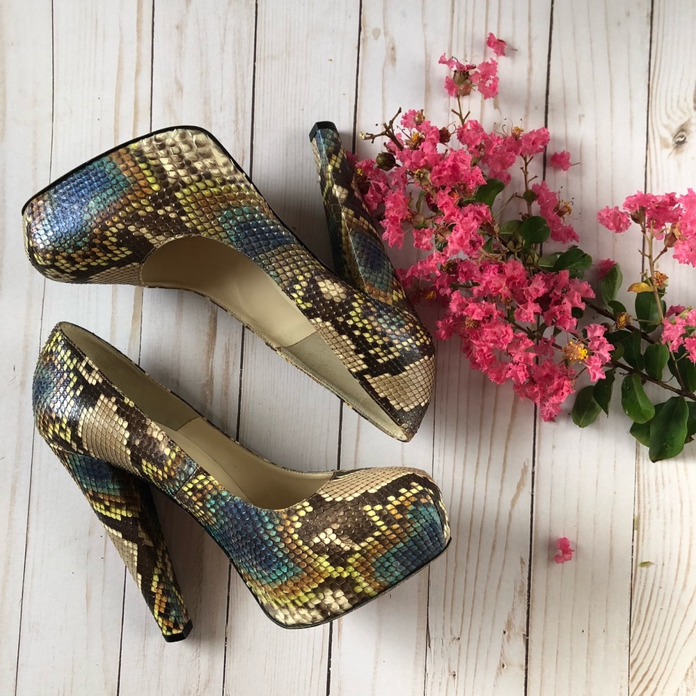 Brain Atwood Snakeskin Pumps